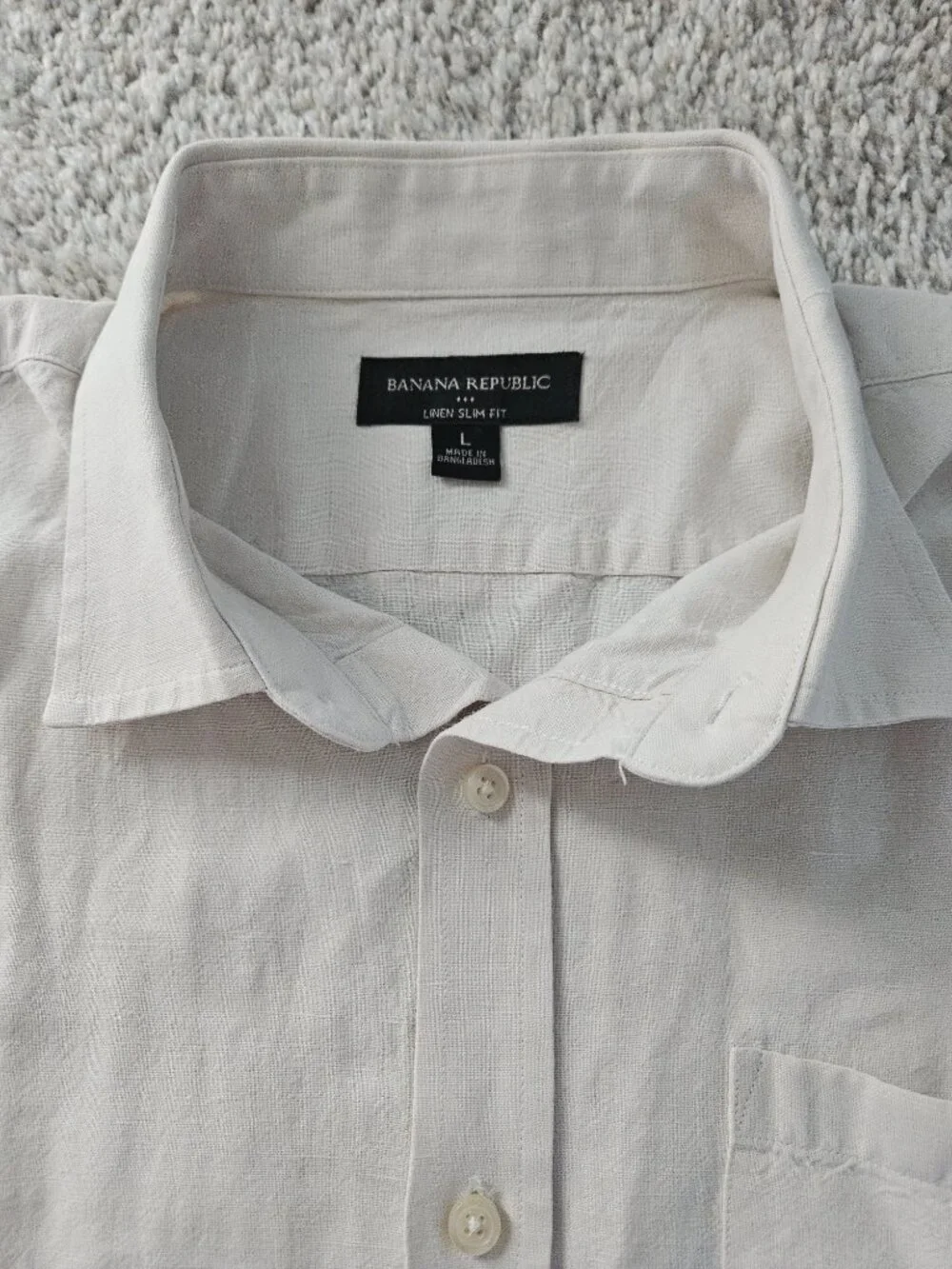 Banana Republic Slim-Fit Linen Blend Shirt in White, Men’s Size Large